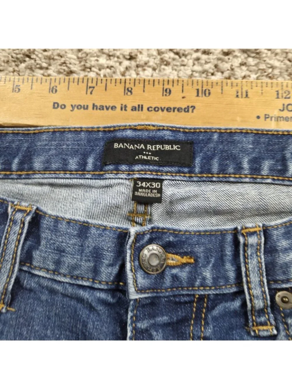 Banana Republic Jeans Mens 34x28.5 Tag 34x30 Athletic Denim Dark Wash